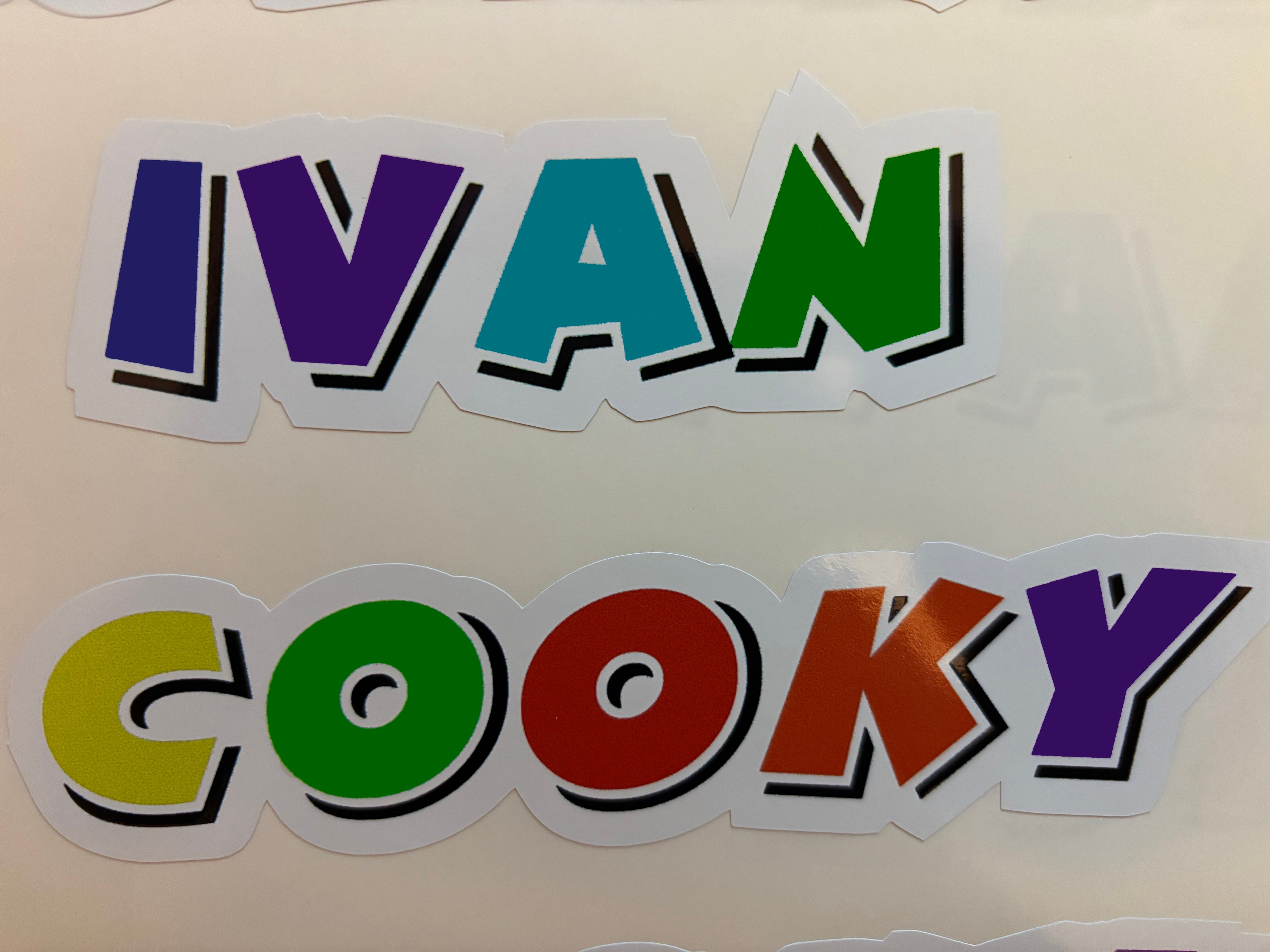 2x Custom Personalised Text Decal Stickers Name in the style of Vale Rossi