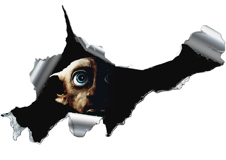 DOBBY IN A HOLE CAR STICKER, large