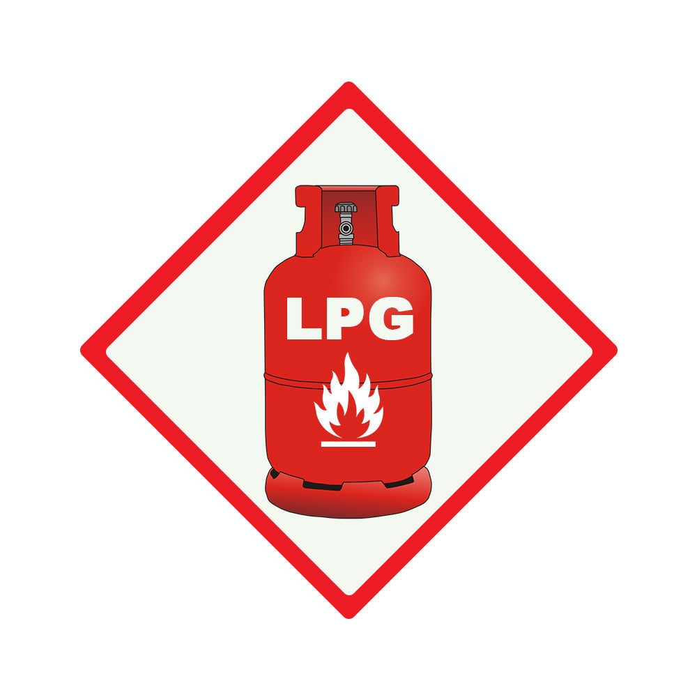 LPG locker warning sticker for Caravan, Camper or Motorhome