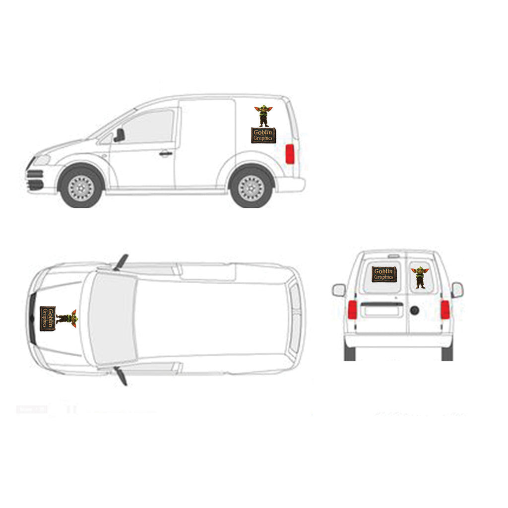 DIY Van/Car Small  business decal kit 2x sides and rear of car or van